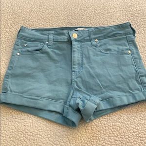 NWOT Celebrity Pink light teal denim shorts size 5